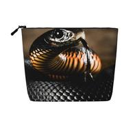 Black Mamba Snake Print, Cosmetic Bag Imitation Linen Makeup Bag Portable Travel Toiletry Bag