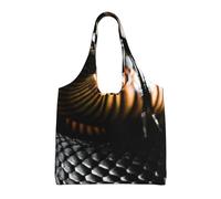 Black Mamba Snake Print,Reusable Tote Bags Grocery Bags Large Capacity Canvas Shopping Shoulder bag