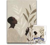Black Man in White Dress Adult Jigsaw Puzzles1000 Pieces Fun Brain Training Learning Game Great Unique Surprise Present Size 38x52cm