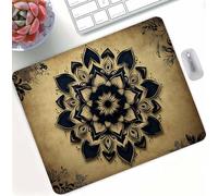 Black Mandala Gaming Mouse Pad, High Precision Smooth Surface with Anti-Fray Stitched Edges, Professional Mouse Mat for Gaming & Esport, Non-Slip Rubber Base,Water Resistant MousePad 30 x 25 cm d0d-32