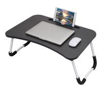 Mantraraj Laptop Bed Table Lap Standing Desk With Foldable Legs & Cup Slot For Sofa Breakfast Laptop Bed Tray Desk Table Black