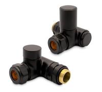 Black Manual Standard Dual Fuel Valves for Towel Rails (Pair)