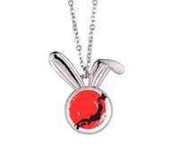 Black Map Japan Art Deco Fashion Rabbit Necklace Pendant Bunny Animal Jewelry Gift
