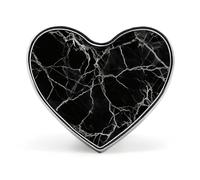 Black Marble Button Pin Heart Shape Alloy Lapel Pins Badges Novelty Funny Enamel Pins Personalized Pinback Button Badges Cute Heart Brooche for Jackets Bags