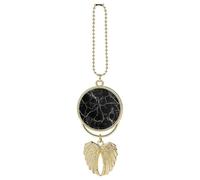 Black Marble Car Pendant, Rear View Mirror Hanging Ornament, Auto Decor for Rearview Mirror, Keychain Golden-Style
