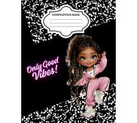 Black Marble Composition Notebook Wide Ruled 7-72"x9-3/4" 160 Pages Cute Funny Black Cover Composition Book with Girl Journal