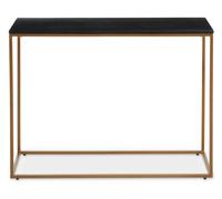 Black Marble Console Table, Rectangular Black Marble Top on Matte Gold Iron Frame, Geometric Modern Console Interiors by Premier Gold One Size