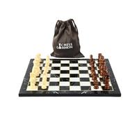 Black Marble Design Chess Set 14 Inch