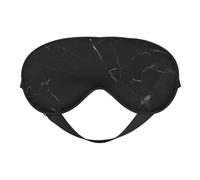 Black Marble Double-Sided Silk Sleep Mask, Adjustable Light Blocking Eye Mask for Travel, Men & Women, Soft Comfortable Blindfold 20x10cm