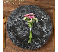 Black Marble Effect Dinner Plate | Hygge