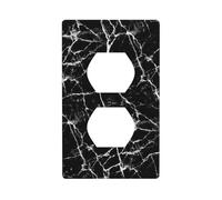 Black Marble Electrical Outlet Covers, Standard Size 1-Gang 4.50" X 2.76", Unbreakable Polycarbonate Thermoplast