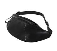 Black Marble Fanny Pack for Men Women, Waterproof Sports Waist Bag Fashion Belt Bag Crossbody Bags Hip Bum Bag with Adjustable Strap Large Sling Bag Purse for Travel Hiking