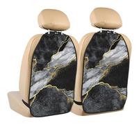Black Marble Gold Crack,2 Pack Car Seat Kick Mats Back Seat Protector Durable Back Seat Organiser