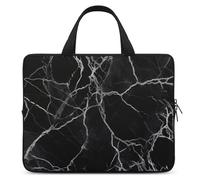 Black Marble Laptop Sleeve Ultra-Thin, Waterproof 10inch Laptop Bags, Portable Protective Computer Bag with Hand Strap