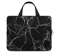 Black Marble Laptop Sleeve Ultra-Thin, Waterproof 12inch Laptop Bags, Portable Protective Computer Bag with Hand Strap
