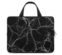 Black Marble Laptop Sleeve Ultra-Thin, Waterproof 13inch Laptop Bags, Portable Protective Computer Bag with Hand Strap