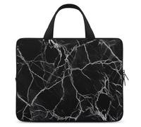 Black Marble Laptop Sleeve Ultra-Thin, Waterproof 15inch Laptop Bags, Portable Protective Computer Bag with Hand Strap