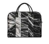 Black Marble Laptop Tote Bag Casual Travel Handbag Multi Pocket Shoulder Bags for Work Travel