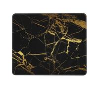 Black Marble Large Extended Mouse Pad with Lock Edge & Non-Slip Base, Thick Durable Desk Mat for Work