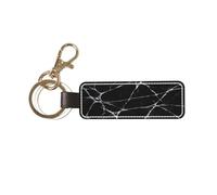 Black Marble Like Spider Webs Car Keychain Universal Key Fob Keychain Ideal Leather Key Chain Holder For Men & Women