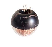 Black Marble Magnetic Paper Clip Holder with Rose Gold PaperClips 100pcs 28mm(1.1") Cute Office Supplies for Desk Organizer
