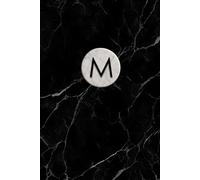 Black Marble Monogram Journal - “M”: M Monogrammed Composition Notebook for Men and Women