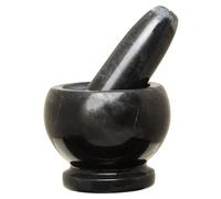 Black Marble Mortar And Pestle Set, Durable Natural Stone Grinder For Kitchen Use Premier Housewares Black One Size
