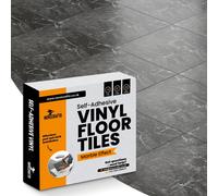 Self Adhesive Vinyl Floor Tiles Pack of 20 Pieces Covers 20 ft² (1.8m²) Peel and Stick Floor Tiles size 12x12 In (30.5x30.5cm) 1.5mm thick Waterproof Kitchen Luxe Marble Effect Vinyl Flooring