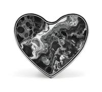 Black Marble Pattern Heart Pin, 1 Inch Metal Love Lapel Pins - Lightweight, Smooth Edges, Versatile Badge Brooch for Jackets, Shirts, Bags, Gifts for Friends, Family