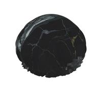 Black marble Print Double Layers Shower Cap Bathing Shower Caps Ladies Men Shower Caps Salon Home Use