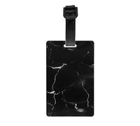 Black Marble Print Lightweight Luggage Tags for Suitcases Backpacks Business Journey Family Vacation