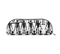 Black Marble Print Receive Bag Makeup Bag Cosmetic Bags Travel Storage Bag Toiletry Receive Bags Pencil Case Pencil Bag, Black Floral Skull, One Size