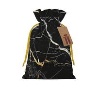 Black Marble Printed Christmas Drawstring Gift Bags-Xmas Wrapping Bags,Candy Bag,For Holiday Party Decorations,Wedding Party Supplies S Yellow Christmas Ribbon