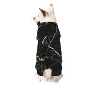 Black Marble Printed Dog Hoodie Soft Dog Sweatshirt Cute Cat Dog Clothes for Small Dogs Kitten Puppy, XL
