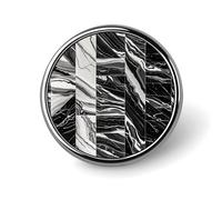 Black Marble Round Badge Personalized Metal Lapel Pin Badges Fit Clothing Bags Hat Humorous Printed Brooch Badge Party Decorations Accessories for Men Women