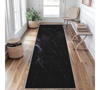 Black Marble Runner Rugs for Hallway 60x120, Marble Texture Hallway Runner Minimalist Modern Pattern Carpet Runners for Kitchen Bedroom Living Room, Non Slip Long Rug upQ296r
