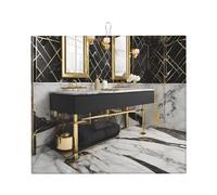 (Black Marble Texture Gold) Drying Mat For Kitchen,41 X 46 Cm Quick-Drying Sink Mat,Drying Mat For Coffee Machine Dish Rack