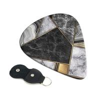 black marble texture gold Guitar Plectrums, 6 Guitar Plectrums, Printed on both sides for Electric Guitar Bass Ukulele (0.46 mm 0.71 mm 0.96 mm)