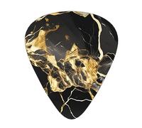 black marble texture golden print Celluloid Guitar Plectrums for Acoustic Guitar Bass,Guitar Picks with Organizer Box