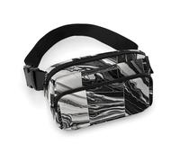 Black Marble Waist Bag Fashion Fanny Bag with Adjustable Strap for Outdoor Workout Cycling Unisex, white, 20x13cm, Waist Bag