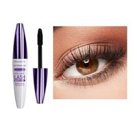 Black Mascara,5D Silk Fiber Eyelash Volume with Soft Brush, Lash Sensational Volumizing,Long-Lasting Waterproof No Smudge with False Lash Effect(White Tube-Black)