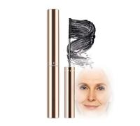 Black Mascara for Older Women - Bold Jet-Black Finish with Gentle Formula, Long-Lasting Smudge-Proof Waterproof Makeup, Precision Brush Application, Elegant Gold Packaging