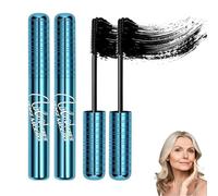 Black Mascara for Older Women, Volumizing and Lengthening Waterproof Mascara, Waterproof Mascara Black for Ageing Lashes, Smudge-Proof Long-Lasting Mascara for Mature Women (2PC)