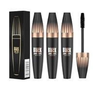 Black Mascara Waterproof, Large Brush Head Mascara, Waterproof Non-halos Dyes Mascara, Foundations Mascara, 9g (Black, 3pcs)