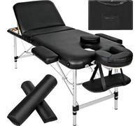 Tectake Massage Table 3 Zone w/ Carry Back And Bolsters - Black, Black