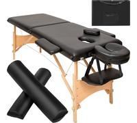 Tectake Massage Table Set Freddie, Headrest, Armrests, Face Pad and Bolster Cushions -, Black