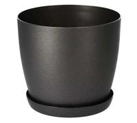 (Black Matt, 30 cm) Plant Pots Flower Planter 6 Colours 8 sizes Matt Plastic Pot + Saucer Tray Deco