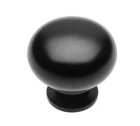 (Black Matt) Kitchen Cupboard Cabinet Door Drawer Round Knob Handle Bergamo by GTV 8 Colours