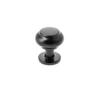 (Black Matt) Kitchen Cupboard Cabinet Door Drawer Round Knob Handle Stilo by GTV 2 Colours