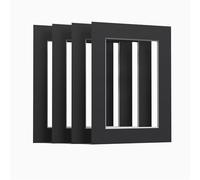 Black Matt Mount Pack of 8 mounts for Picture Photo Frames Large Square Sizes, 24x18 for 18x12